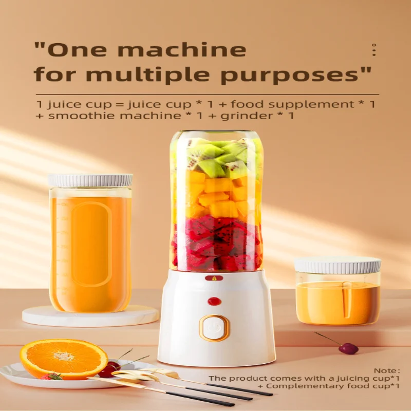 Compact Mini USB Juicer Blender, Rechargeable Portable Smoothie Maker for Travel, Office, Gym & Outdoor - 2 Cups, White, Easy Cl 2