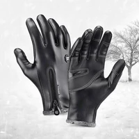 Kyncilor Autumn and Winter Cycling Gloves Warm and Windproof Touch Screen Sports Skiing Snowmobile Gloves Men's Black 1