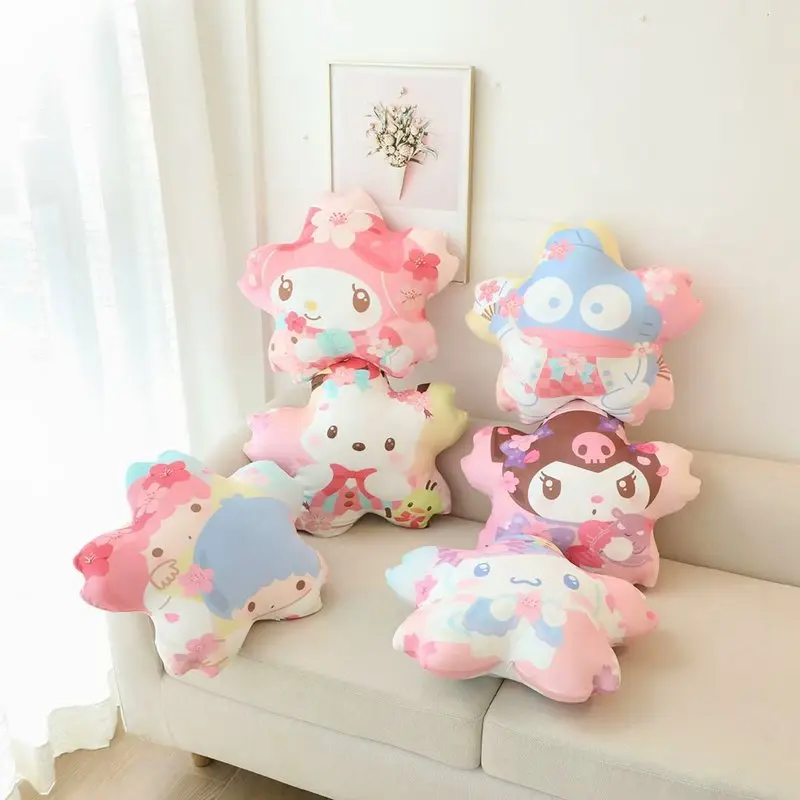 

Мультяшная креативная Подушка Sanrio Kuromi Melody для дивана, двухсторонняя подушка, милая подушка для автомобиля, Офисная Подушка для сна, прикроватная спинка