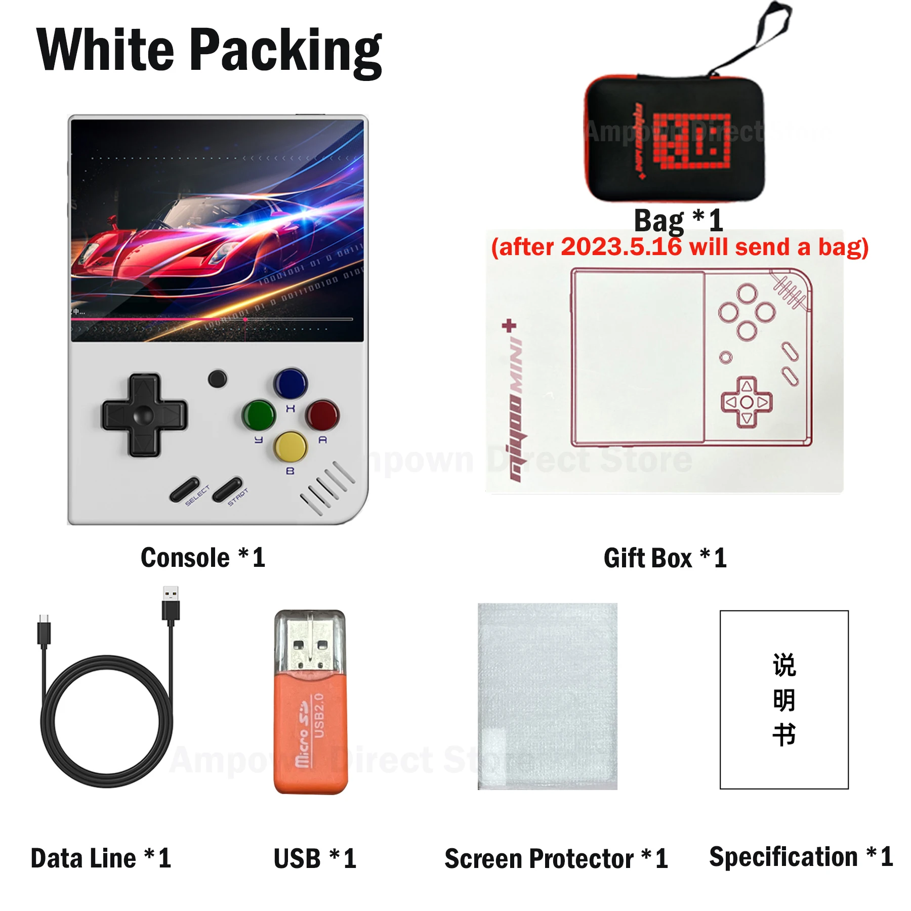 Miyoo mini + Miyoomini Plus 3.5\'\' IPS OCA Portable Retro 128GB Video Game Consoles ARM-Cortea-A7 3000mAh Support More Retro Game