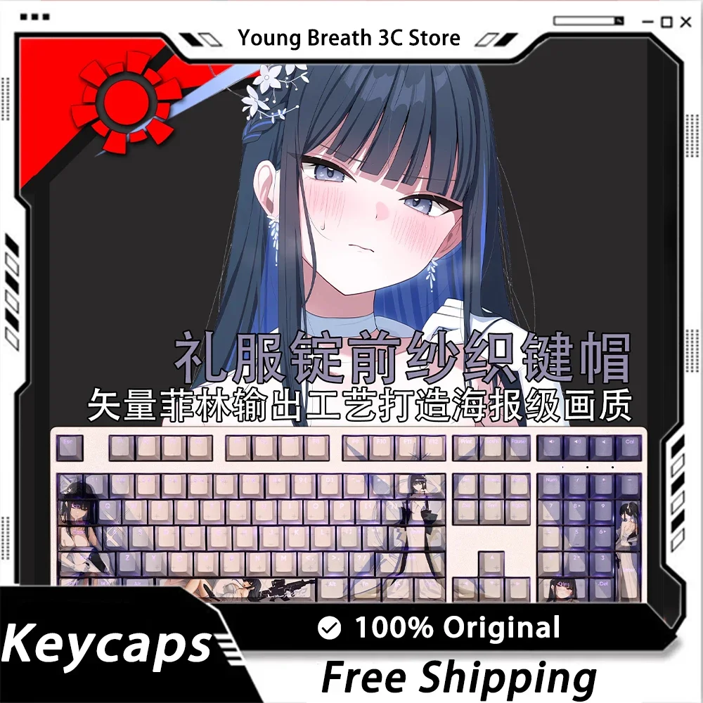 

Custom Sexy Blue Archive Mechanical keyboard kit Keycap Keycaps Cute Light Transmission Keycap Set 108Key PC Gamer Accessories