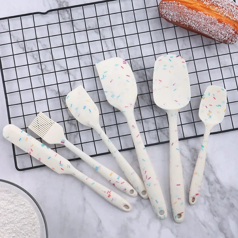Silicone Spatula Kitchenware Baking 6-Piece Set One-Piece Cream Spatula Silicone Brush baking accessories silicone spatula silicone cake brush pastry brush