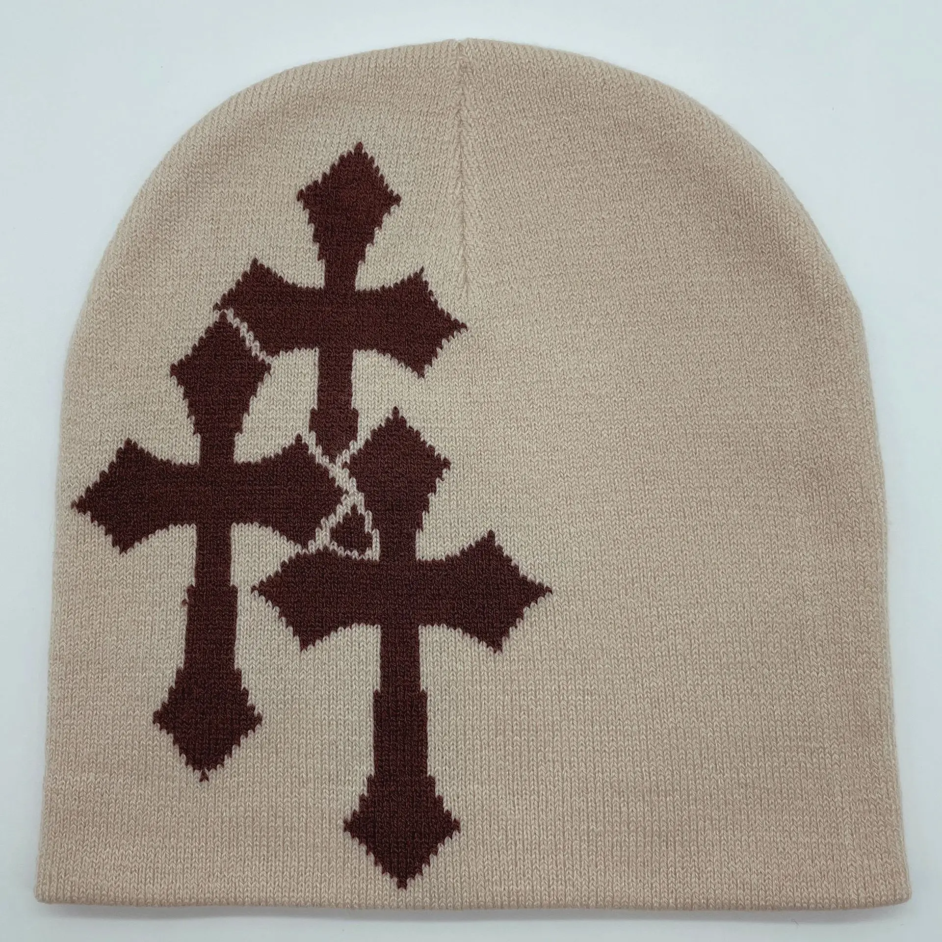 Gorro de punto Cross Hip-hop: gorro de lana estilo streetwear - true-deals-club