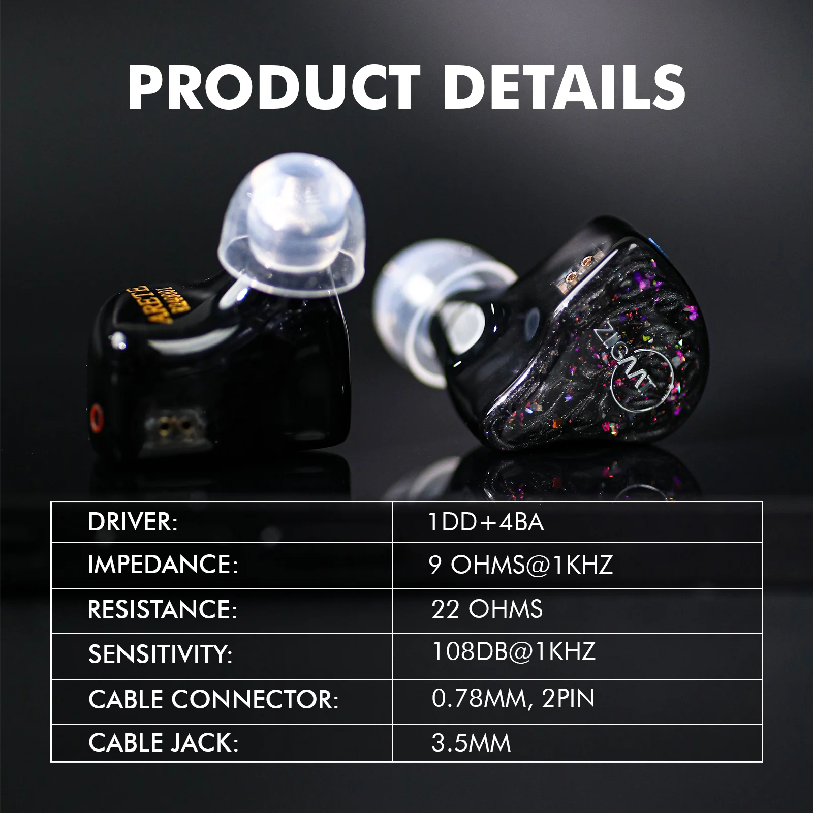 Pre-order ZiiGaat x Fresh Reviews Arete 1DD+4BA Hybrid IEM In-Ear Monitor HiFi Earphones Wired Earbuds for Audiophiles Musicians 5