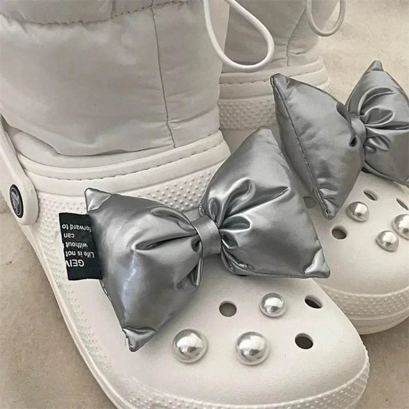 Bunte Schleifenknoten-Charms für Sandalen, niedliche Schuh-Charms, DIY Damen-Clogs, dekorative Schnalle, neue modische Schuhschnalle – Detail 6