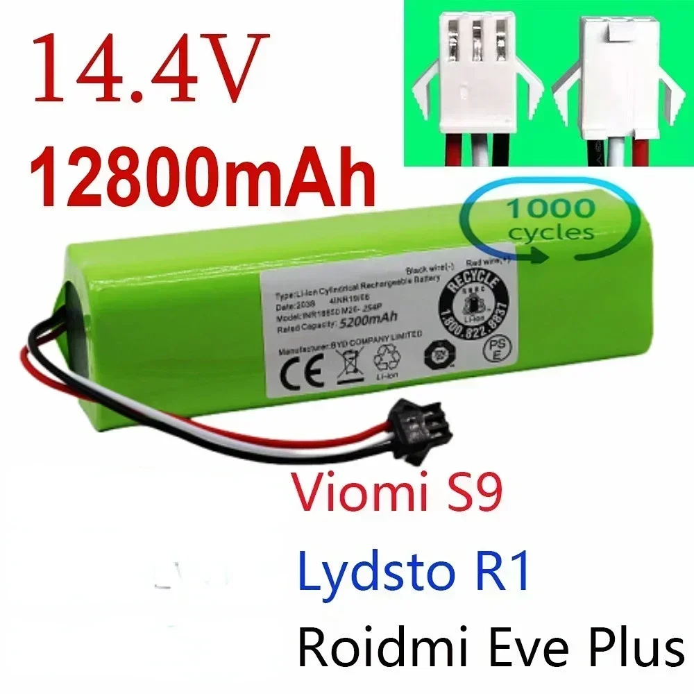 

Replacement Lydsto R1 Roidmi Eve Plus Viomi S9 Robot Vacuum Cleaner Battery Pack Capacity 12800mAh Accessories Parts