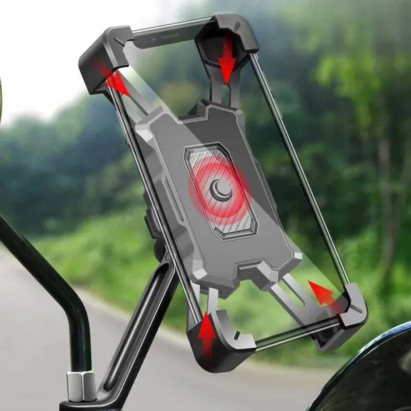 Motorcycle Bike Phone Mount 360&deg; Rotatable Phone Holder for Mountain Bike Moto Motorcycle Stand Bracket Non-slip Cycling