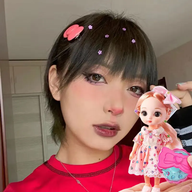 DIY Nail Diamond Hair Beauty & Fashion Makeup Girl Hair Tool Beads Sticker Doll Pretend Play Toy Girl Dressing Birthday Gift makeup toy