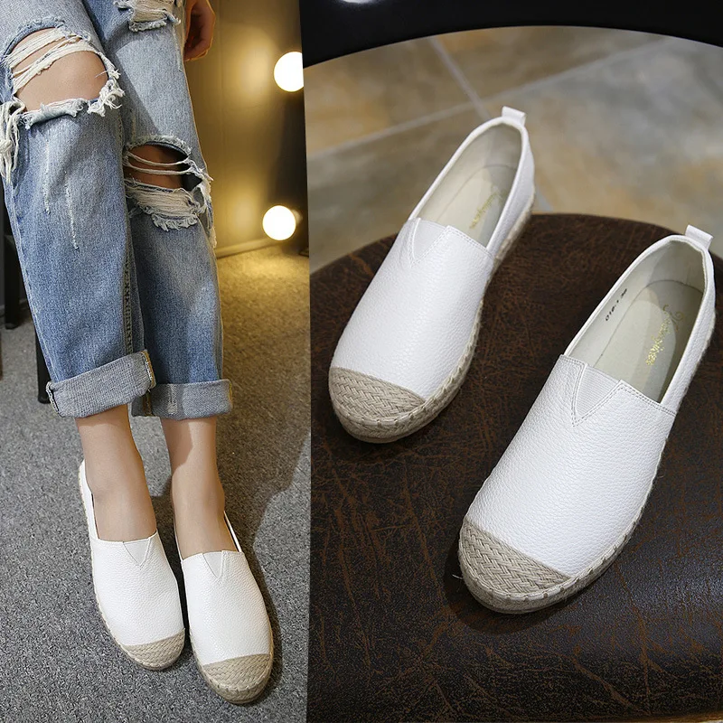 New Women Shoes Flats Fisherman Sneakers Ladies Casual Loafers Woman Low-cut Slip-on Plus Size Rome Retro Style High Quality