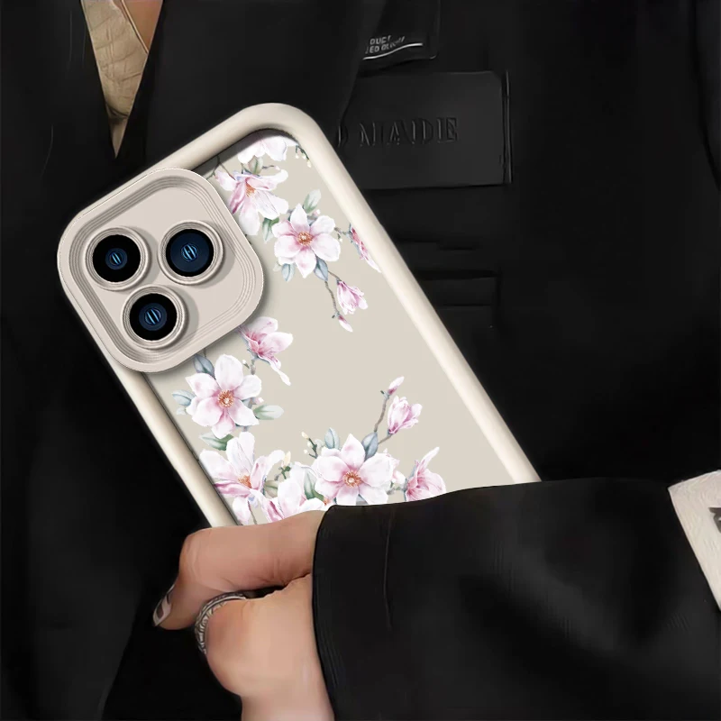 Elegant Floral Soft Silicone Matte Phone Case Cover