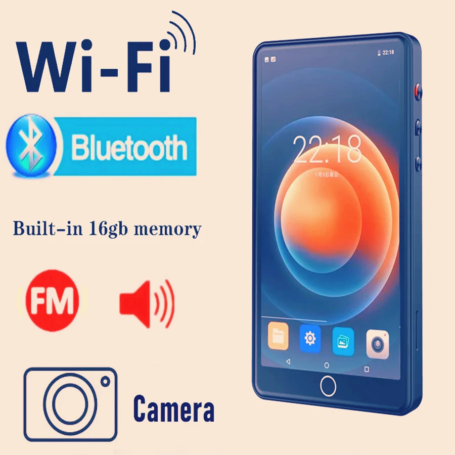 Mp4 Player Mahdi Camera Mp4 Player Bluetooth Wifi Android 64gb Touch Screen Hifi Music Recorder Video Mp3 Player With Speaker TF Card