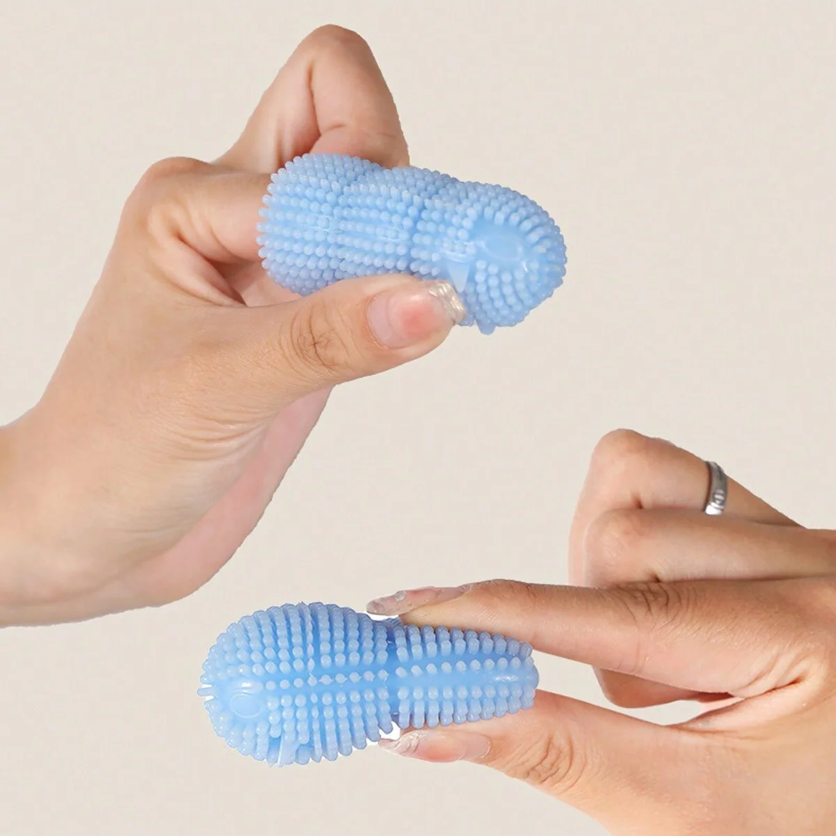 Pet Double Finger Toothbrush Clean Teeth and Gums