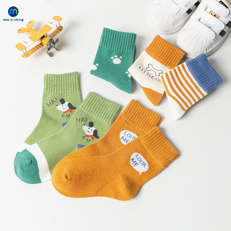 5 Pair/Lot Jacquard Cotton Kids Girl Christmas Socks