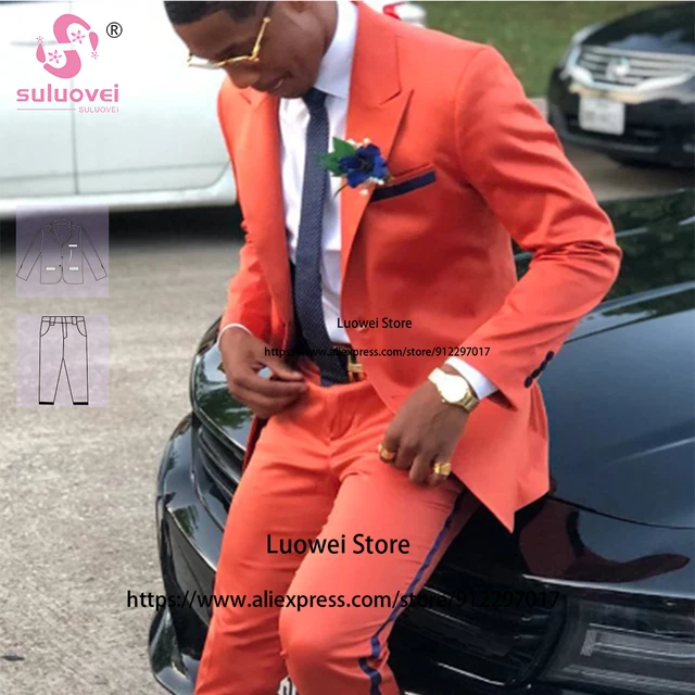 Customized Size Color) African Grooms Wedding Suits For Men Slim Fit 2  Piece Pants Set Dinner Tuxedos Terno Masculinos Completo - AliExpress