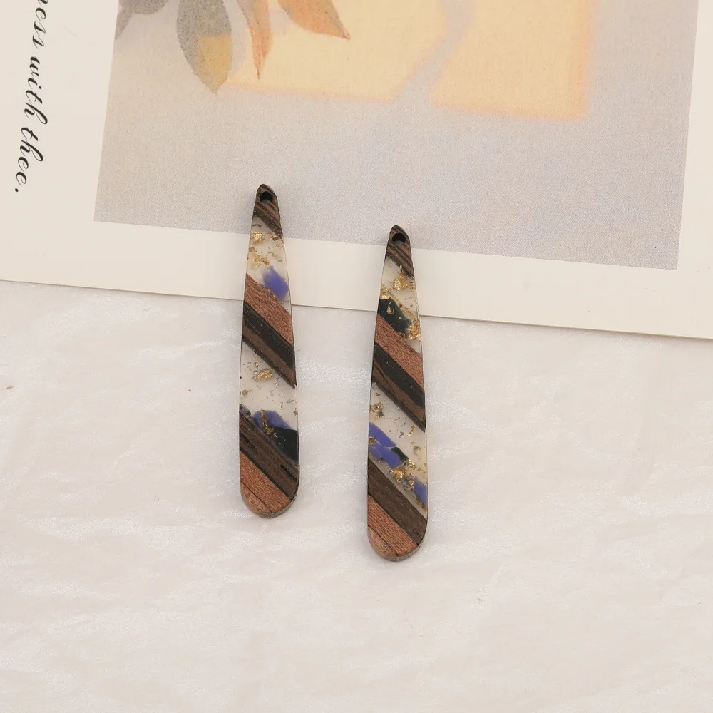 Cordial Design 50Pcs 8*44MM DIY Accessories/Hand Made/Stick Shape/Natural Wood & Resin/Charms/Jewelry Findings&Components - cordial