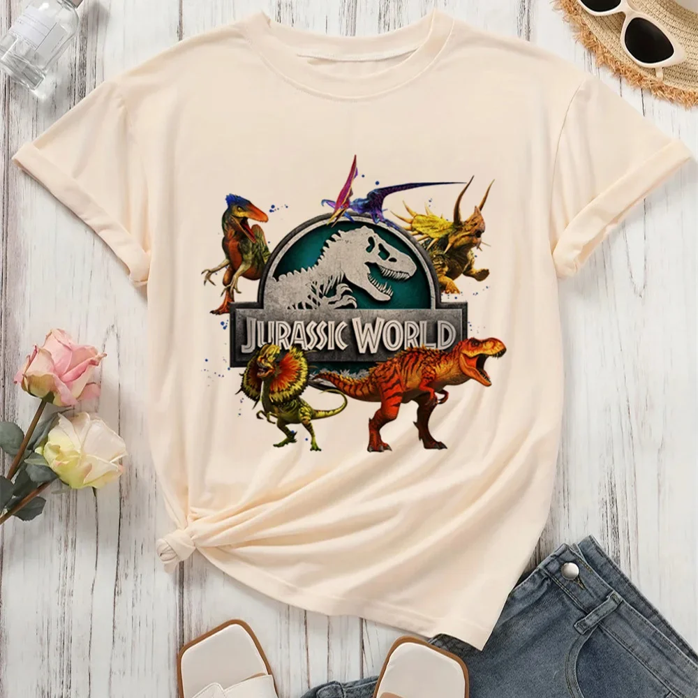 Jurassic Park T-Shirt für Damen, trendiges psychedelisches Grunge-Y2k-Pastell-T-Shirt im 2000er-Jahre-Stil, grafisches 2000er-Pastell-Anime-Vintage-Streetwear-T-Shirt
