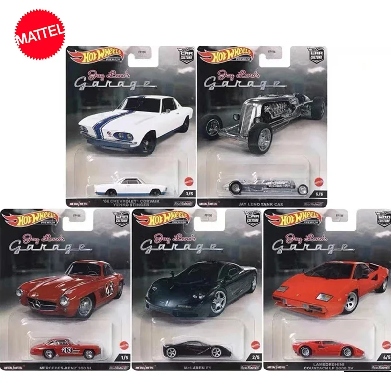 Original Hot Wheels Premium Car Culture Jay Lens'S Garage Diecast 1:64 Voiture Mclaren F1 Chevrolet Corvair Boy Toy Per Bambini