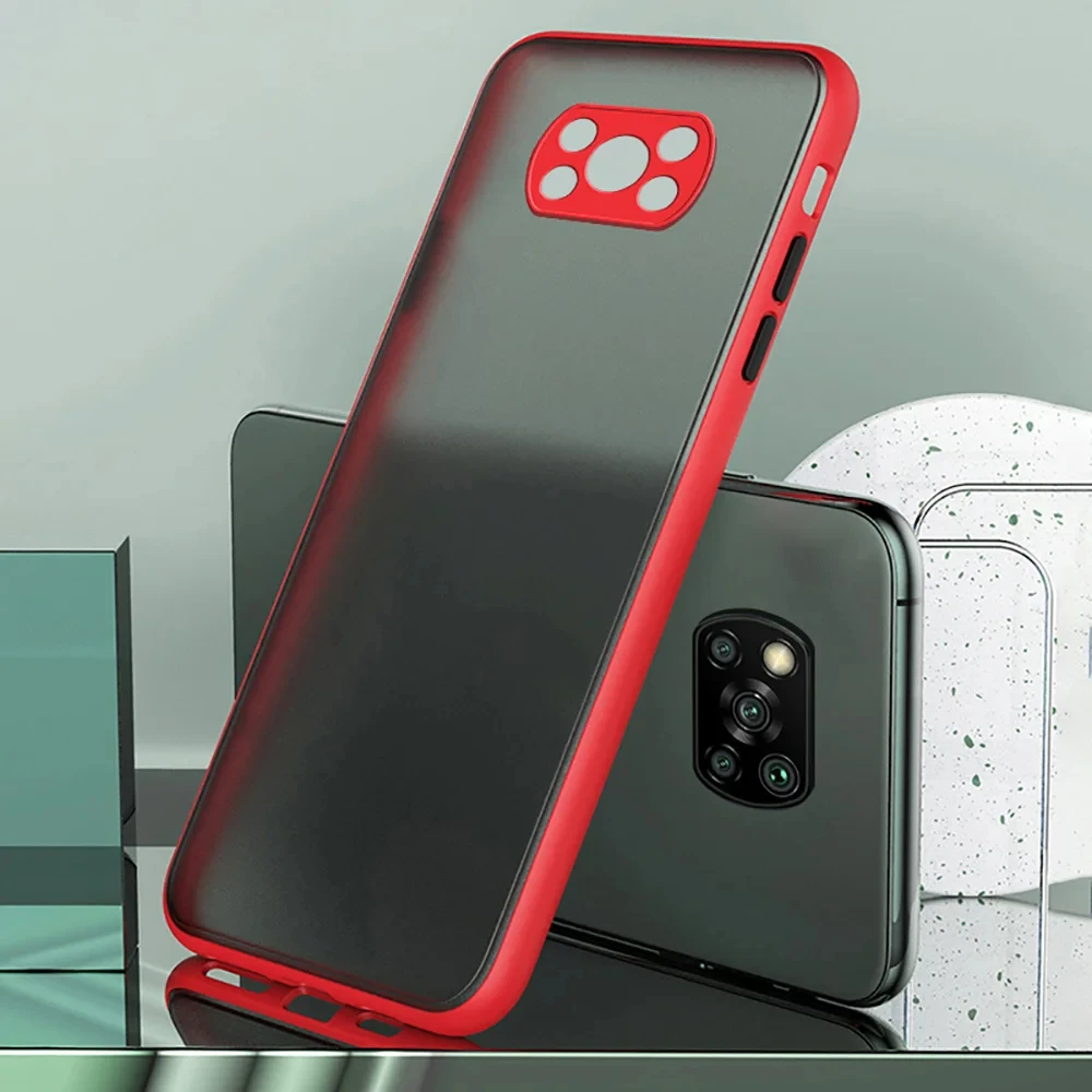 Matte Armor Shockproof Bumper Phone Case - Hard Silicone Back Cover