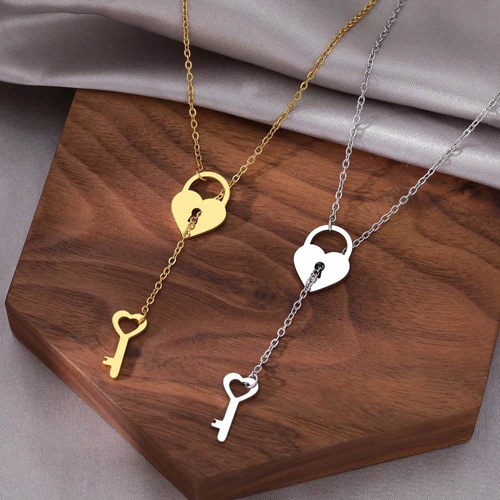 Chains Stainless Steel Love Heart Pendant Couple Necklaces Charm Jigsaw Lock  Key Necklace Long Distance Jewelry His And Her Gifts From Brandonknight,  $10.37 | DHgate.Com