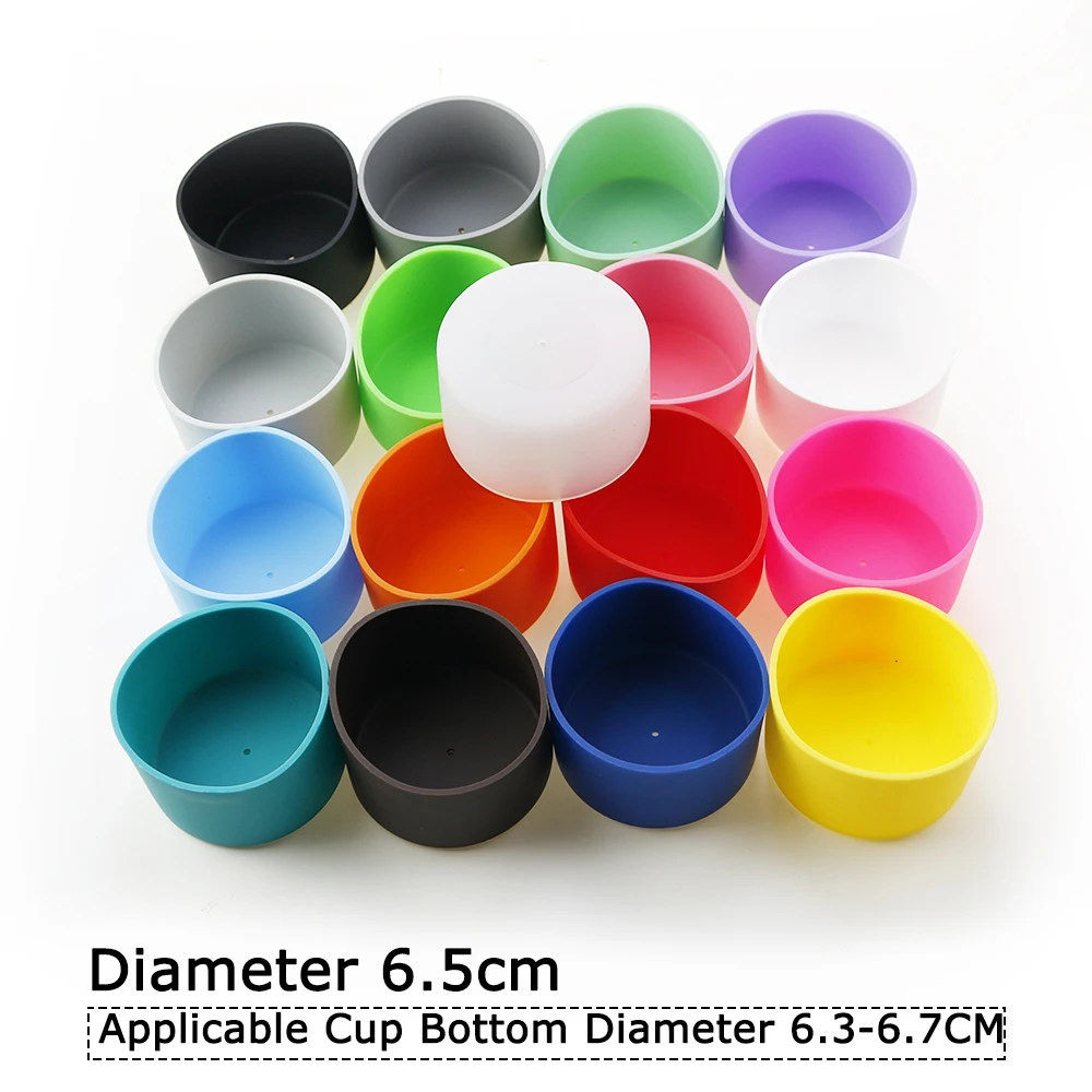 For Better Life 1Pc 6.5cm Soft Silicone Cup Bottom Sheath Protector Sleeve For Glass Water Tea Bottle Anti Damage Accessories