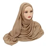 Châles en coton rayonne pour femmes musulmanes, Hijab Modal, écharpe unie, grande taille, Turban islamique, bandeau 190x85cm