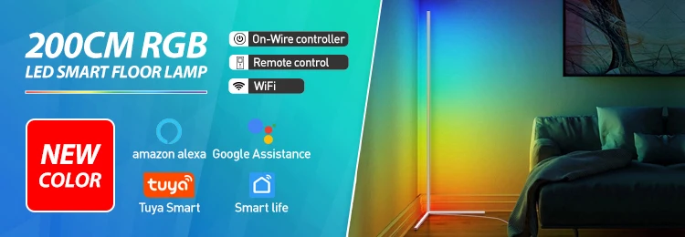 RGB LED Floor lamp 180CM Smart APP Remote Control Modern Corner 2PCS Floor Light Atmospheric Standing Light Indoor Home Decor