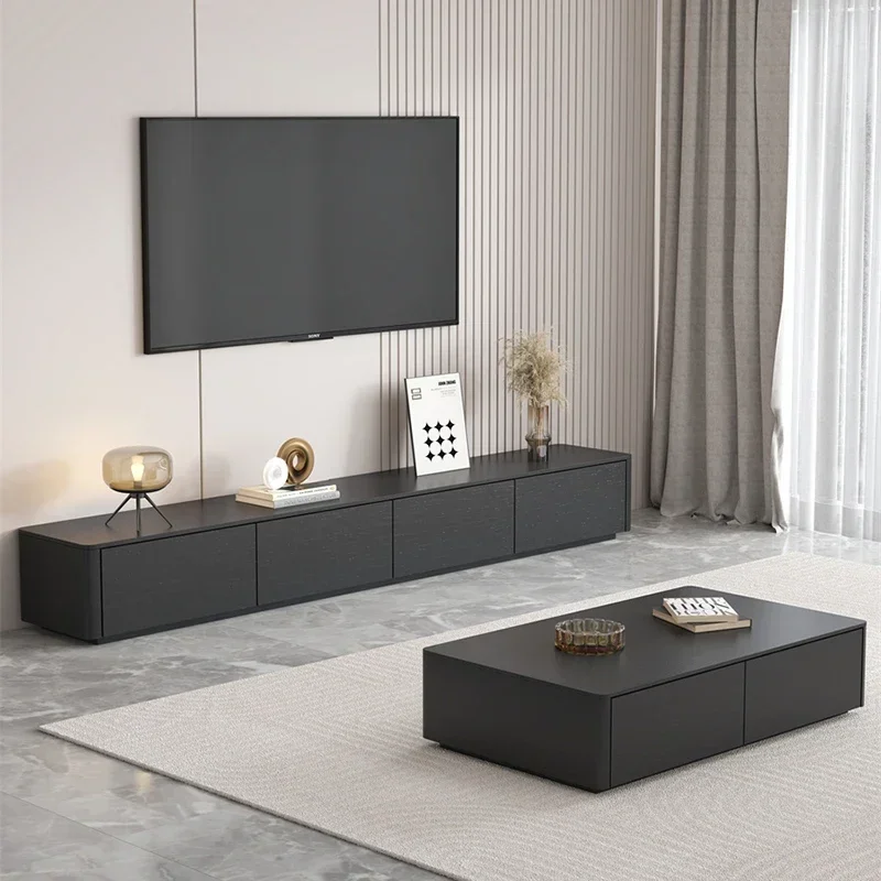 Console Stand Tv Stand Cabinet Floor Aesthetic Solid Wood Black Tv Cabinet House Hotel Gabinete Gamer Pc Nordic Furnitures
