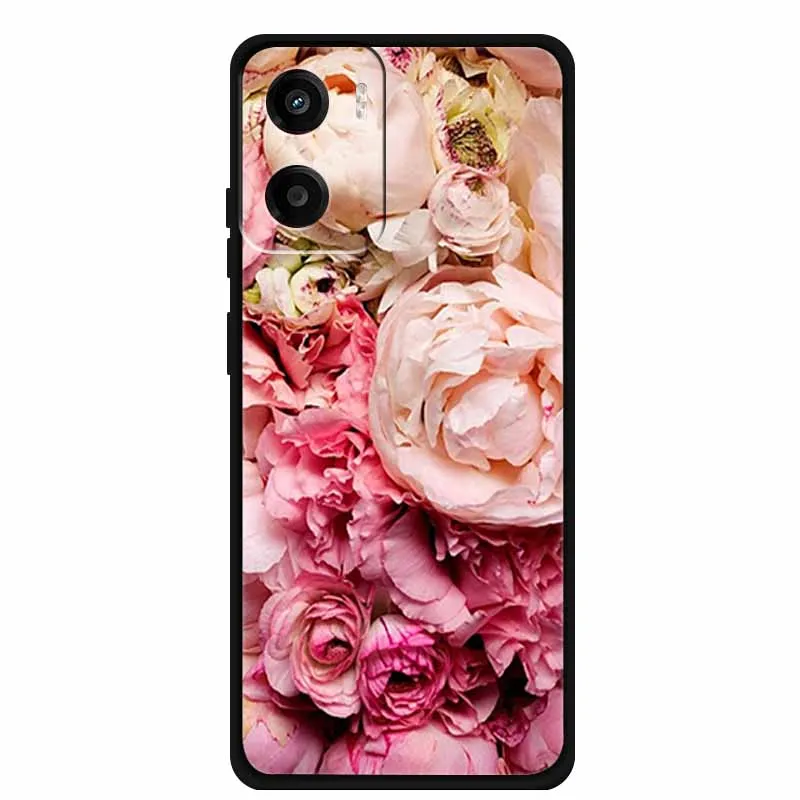 Cartoon Animal Soft Silicone TPU Phone Case with Flower Design - Dustproof Protective Cover