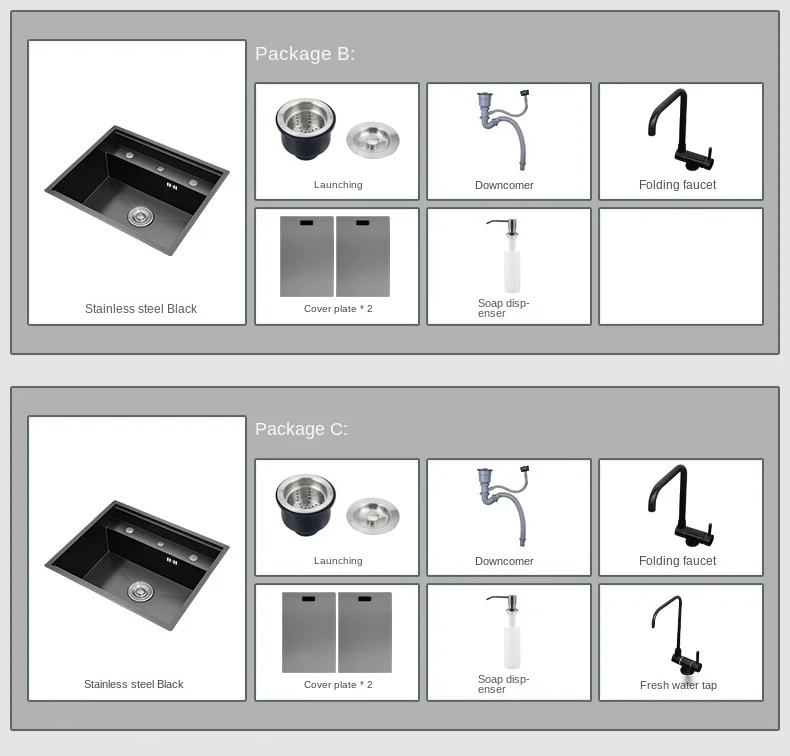 Brushed stainless steel kitchen sink