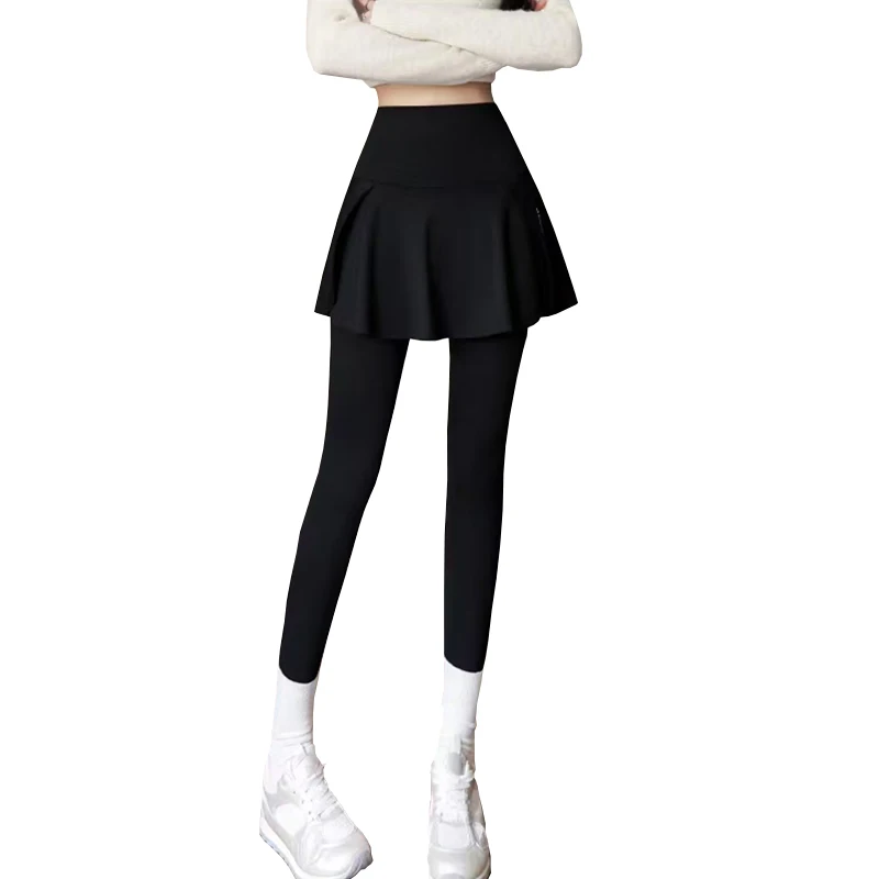 Golf Women's Clothing Winter New Outdoor Quick drying Sports Pants Skirt Warm Velvet Bottom Pants Versatile Elastic Short Skirt