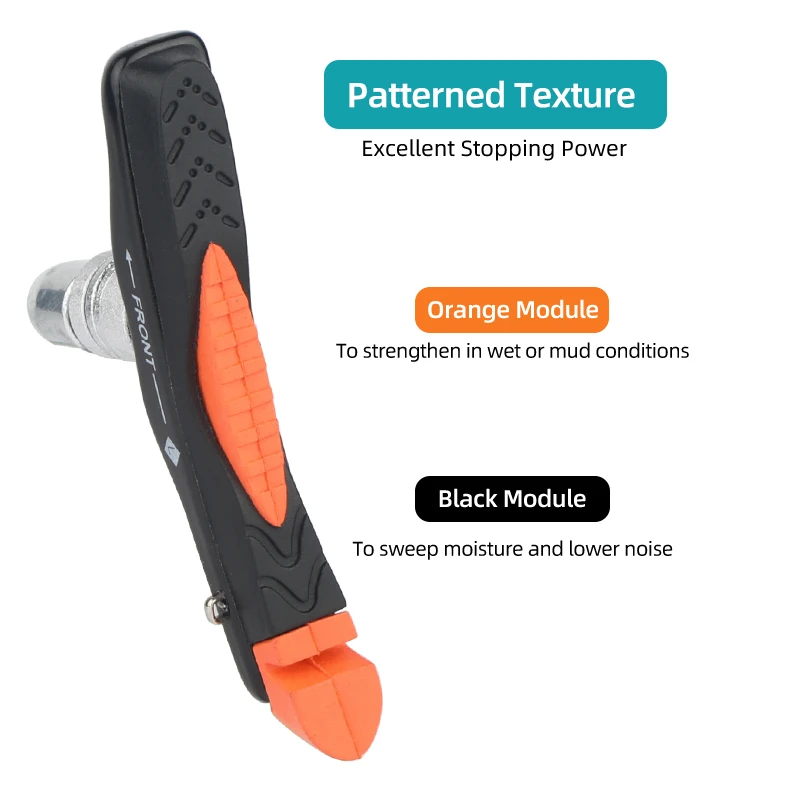 24-29in MTB Bicycle V-brake Pads W/ 78mm Anti-lock Dual Rubber Compounds Brake Inserts All Weather Use Avoids Pitching Over Kits