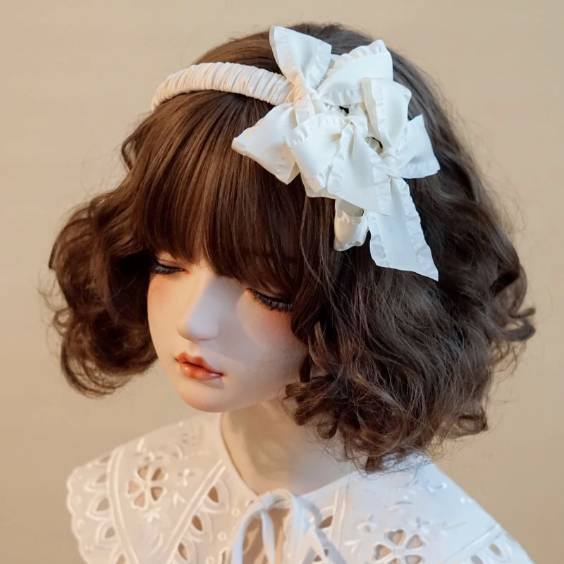 

Original manual bow hair hoop head hoop lolita generate color, Japanese, Korean Japanese rice white