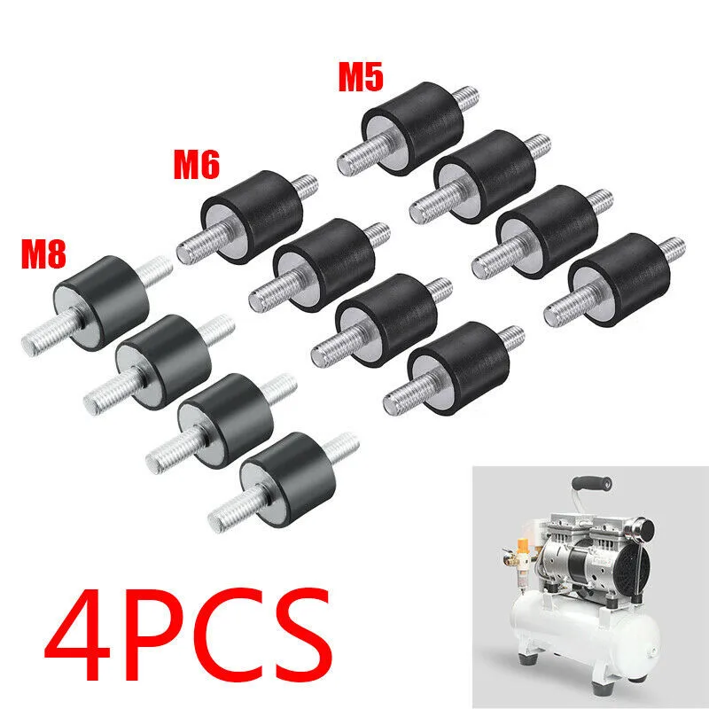 4 X Rubber Buffer Set Vibration Damper Silent Block Rubber Metal Buffer  Protects Against Vibration Interference M5 M6 M8