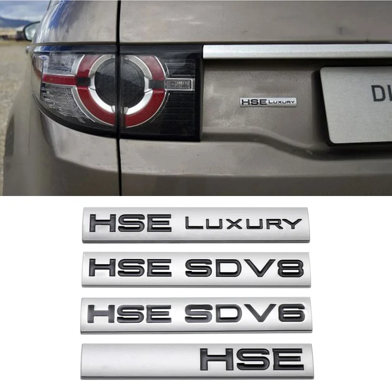 Metal Hse Sdv6 Sdv8 Luxury Logo Car Body Emblem Sticker Per Land Rover Defender Discovery 4 5 Range Rover Auto Trunk Badge Decal