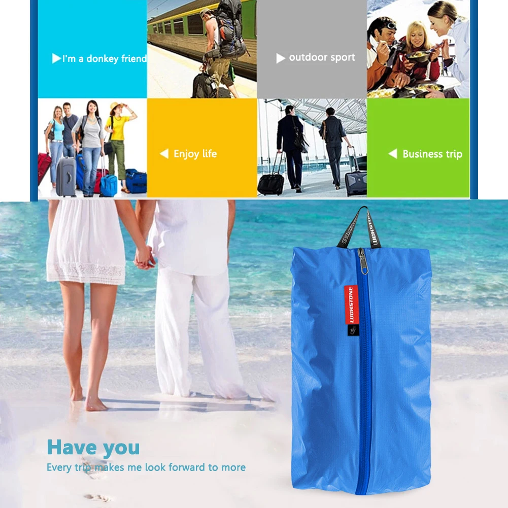 Outdoor Storage Bag Portable Zipper Storage Pouch Lightweight Waterproof Convenient Hanging Shoes Clothes Container 5