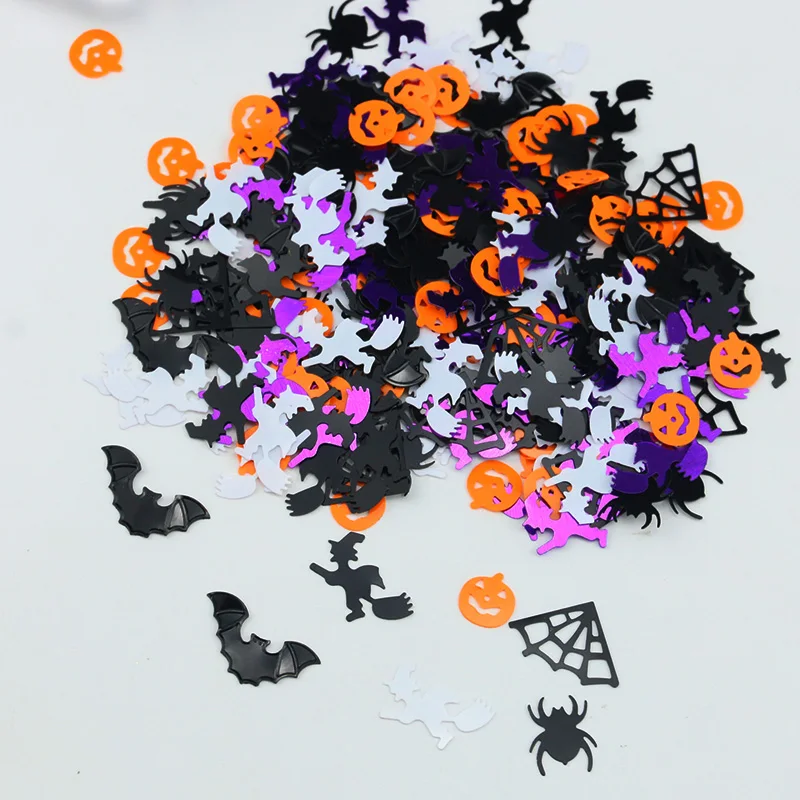 (30g/bag)Halloween Series Pumpkin Spider Monster Sequins Glitter PVC Material Party Decoration Festive Decor Elements