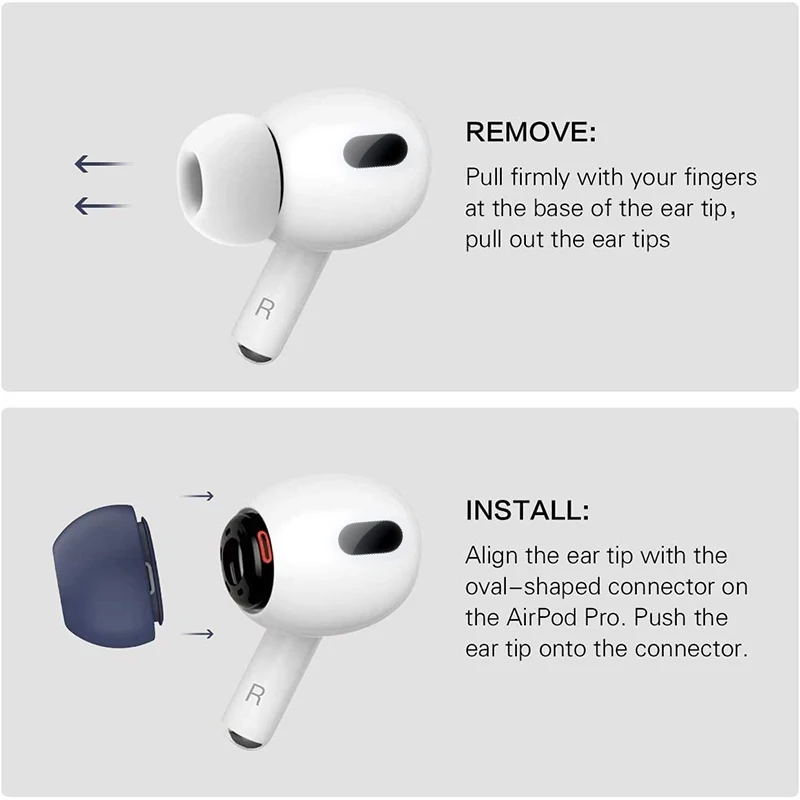 Original Colorful Eartips Earbuds For Apple AirPods Pro 2 Silicone Ear Cap  Replacement Ear tips Ear Cushion Medium Accessories