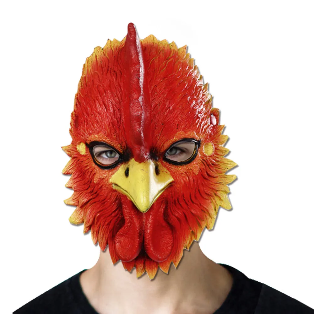 

Chicken Head Mask Carnival Rooster Animal Head Mask Role Play Makeup Stage Performance Props