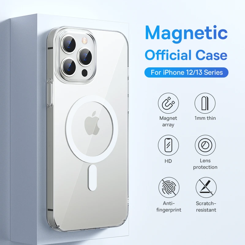 Baseus Transparent Magnetic Phone Case for iPhone 13 Pro Max 13pro Wireless Charging Cover For iPhone 12 12 Pro Max Magnet Case magsafe battery