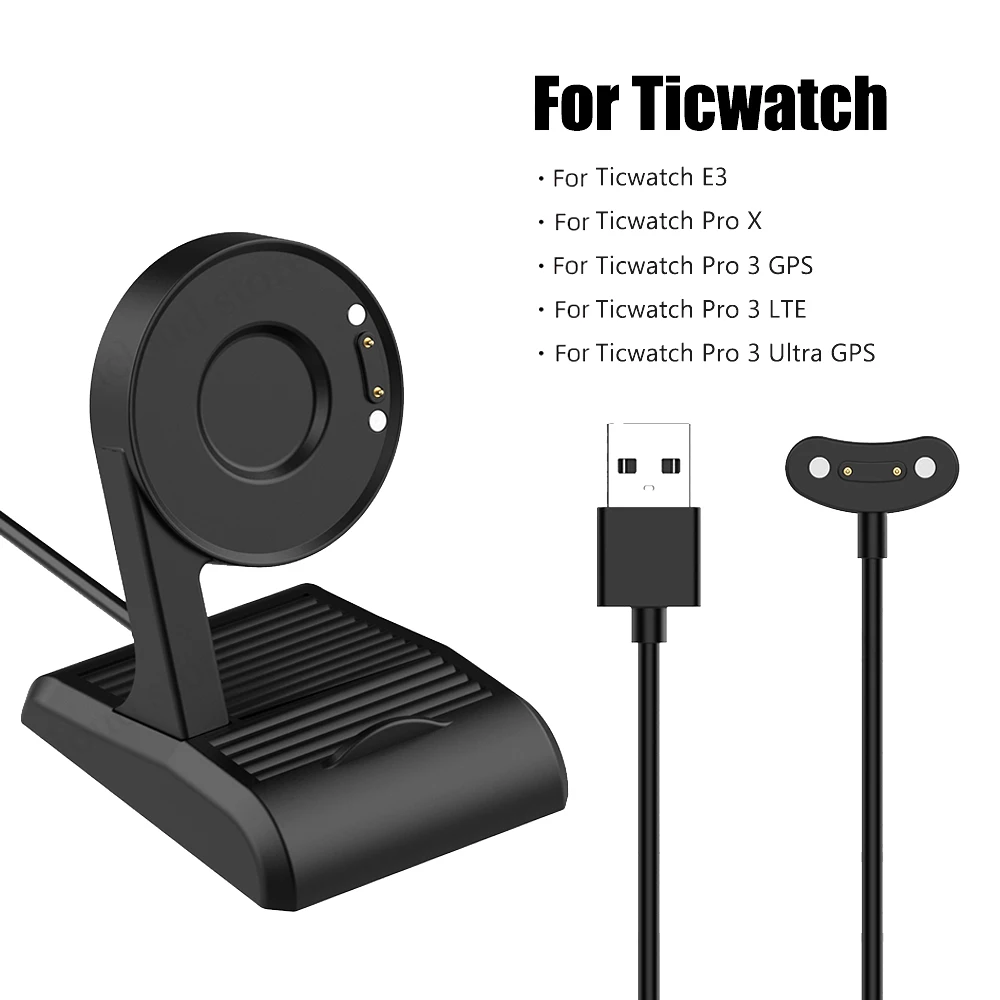 

New USB Charger Strand For Ticwatch Pro 3 Ultra GPS E3 Charging Cable Dock Ticwatch Pro 3 GPS X LTE Wireless Magnetic Adapter