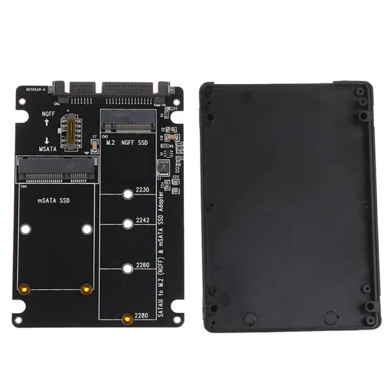 PC 노트북용 컨버터 라이저 보드 카드, M.2/mSATA to SATA 어댑터, M.2 NGFF mSATA SSD to SATA3.0, 2.5 인치 어댑터, mSATA/M2 SSD, 6Gbps