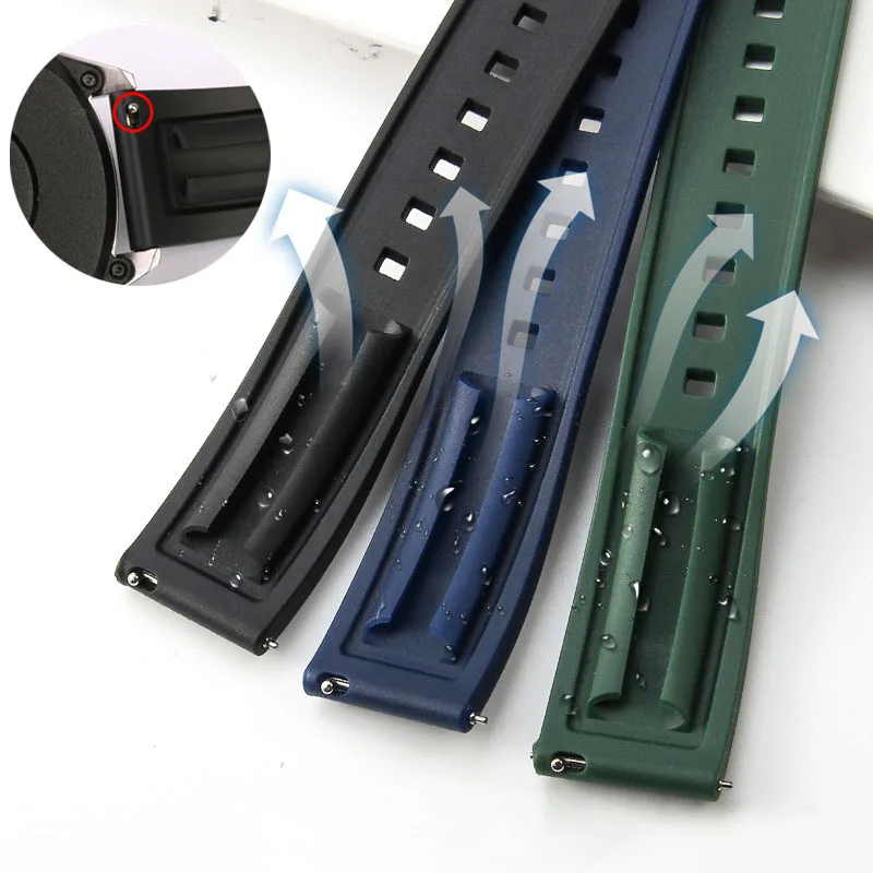 Premium Quick Release Rubber Watch Strap - High-Quality Silicone Band (20mm, 22mm, 24mm)