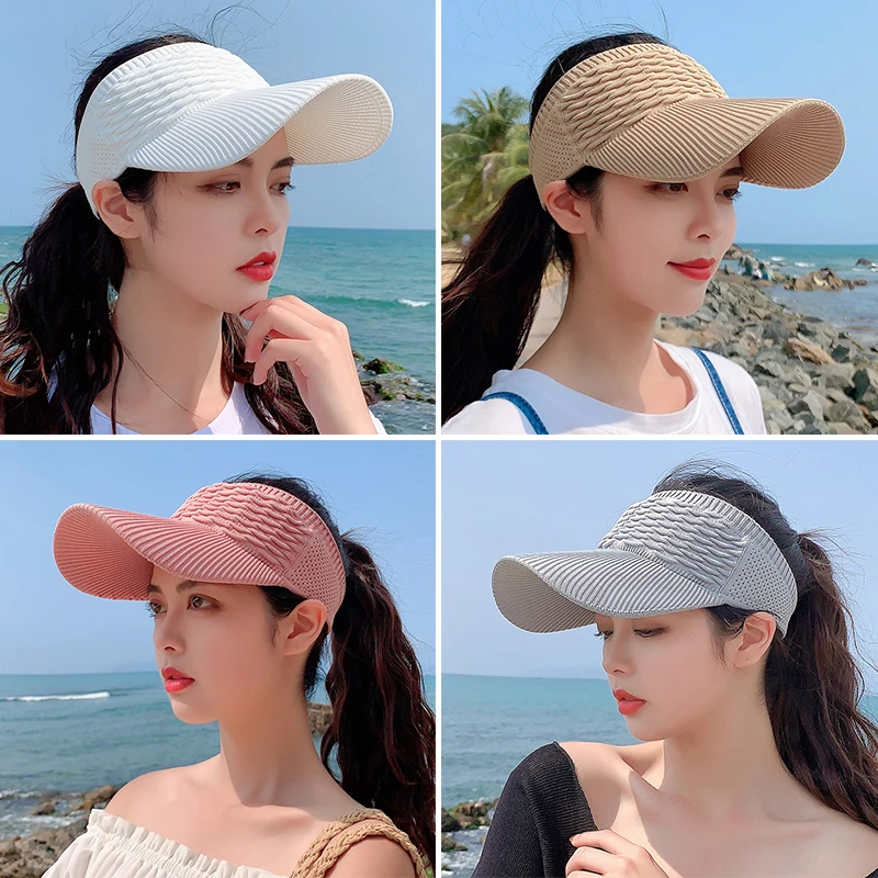 New Korean Sun Hat for Women Long Brim Baseball Caps Sun Protection