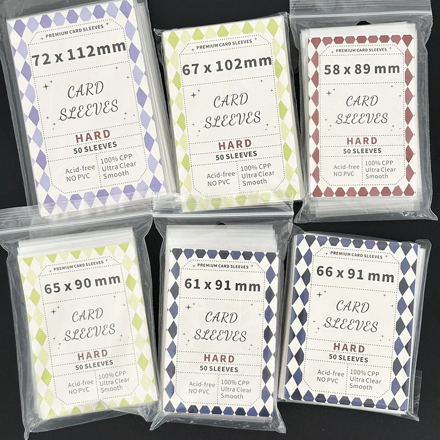 SKYSONIC Kpop Card Sleeves Multi Size Clear Holder For Holo Postcards Top Load Film Photocard Game Cards Protector 50pcs card holder photo card holder card protector idol card protector postcard holder