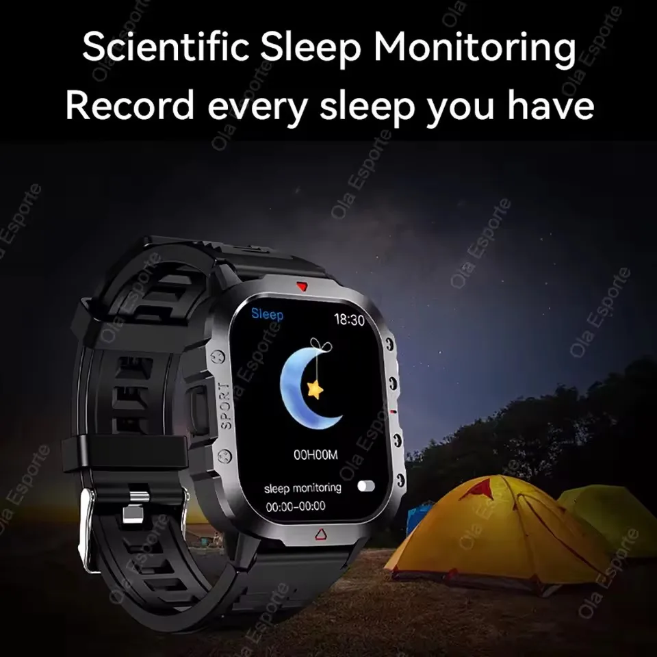 2025 New Military Smart Watch Men Waterproof Outdoor Sports Fitness Tracker Health Monitor 2.19" BT Call Smartwatch HT30 2