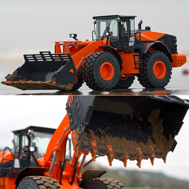 

JDM-198 1/14 Remote Control Hydraulic Loader ZW370 All Metal with Light and Sound Shiftable with Differential Lock