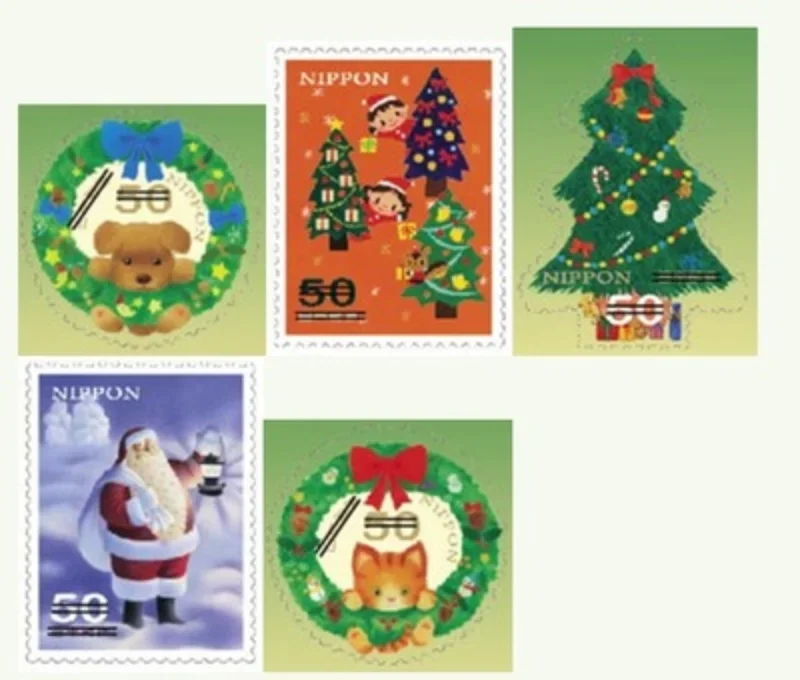 5 Pezzi, Timbro Postale Giapponese, 2011, Per L'Inverno, Timbri Natalizi, Usati Con Post Mark