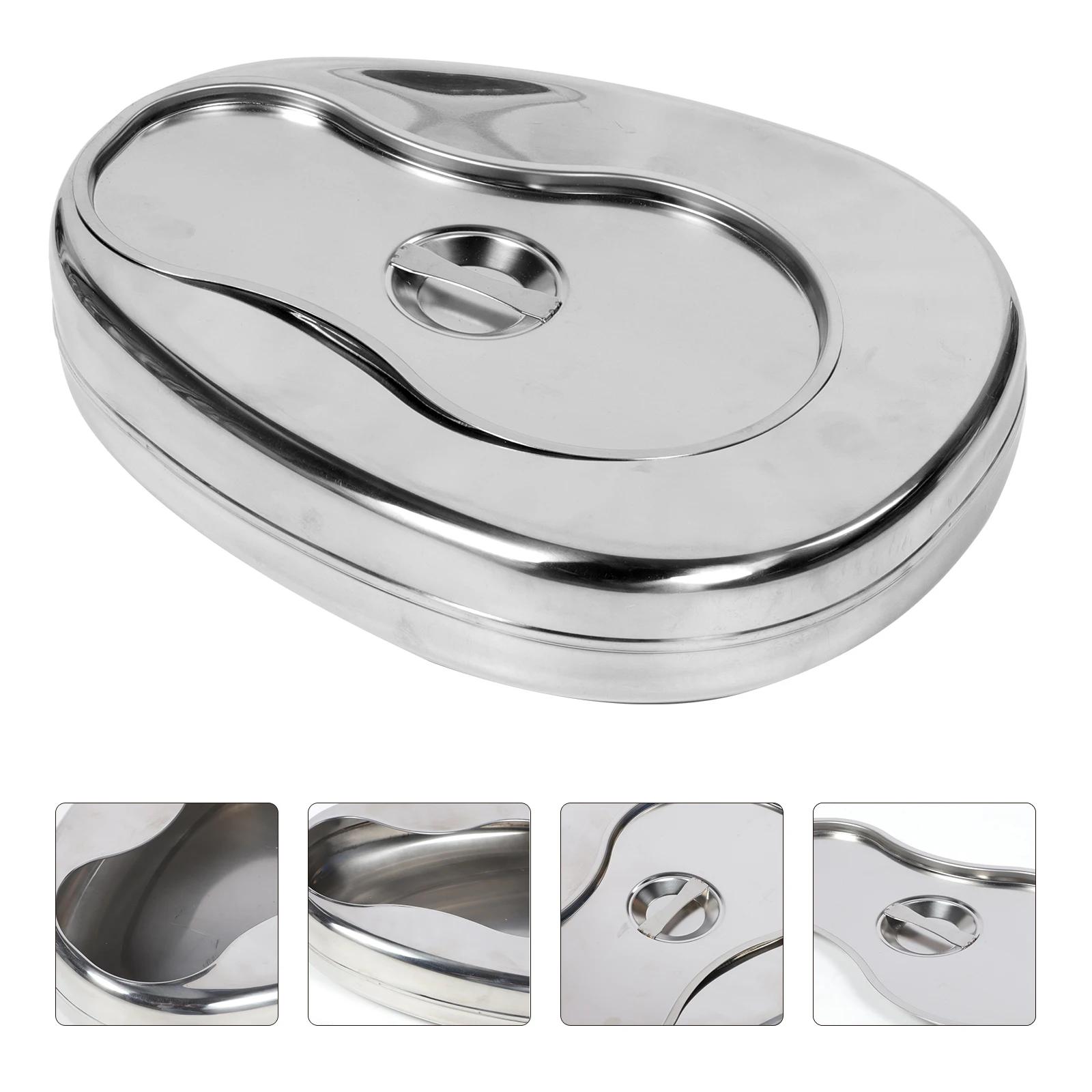 1pc Practical Bedpan Urinal Bedridden Patients Bedpan Pregnant Urinal Lid Stool Pan With Cover Bedridden Toilet Pan With Cover 5