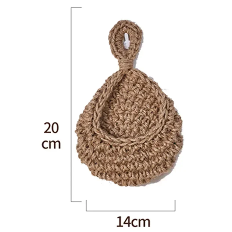 Handwoven Hanging Wall Fruit Vegetable Basket Organizer Container Decor for Kitchen Garden Mount Wall Plant Flower Onion Storag