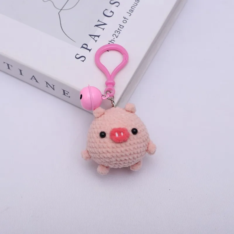 Cute Kapibala Doll Crochet Keyrings Handmaking Knitting Rabbit Keychains Creative Cartoon Pig With Carrot Car Keys Keyrings New